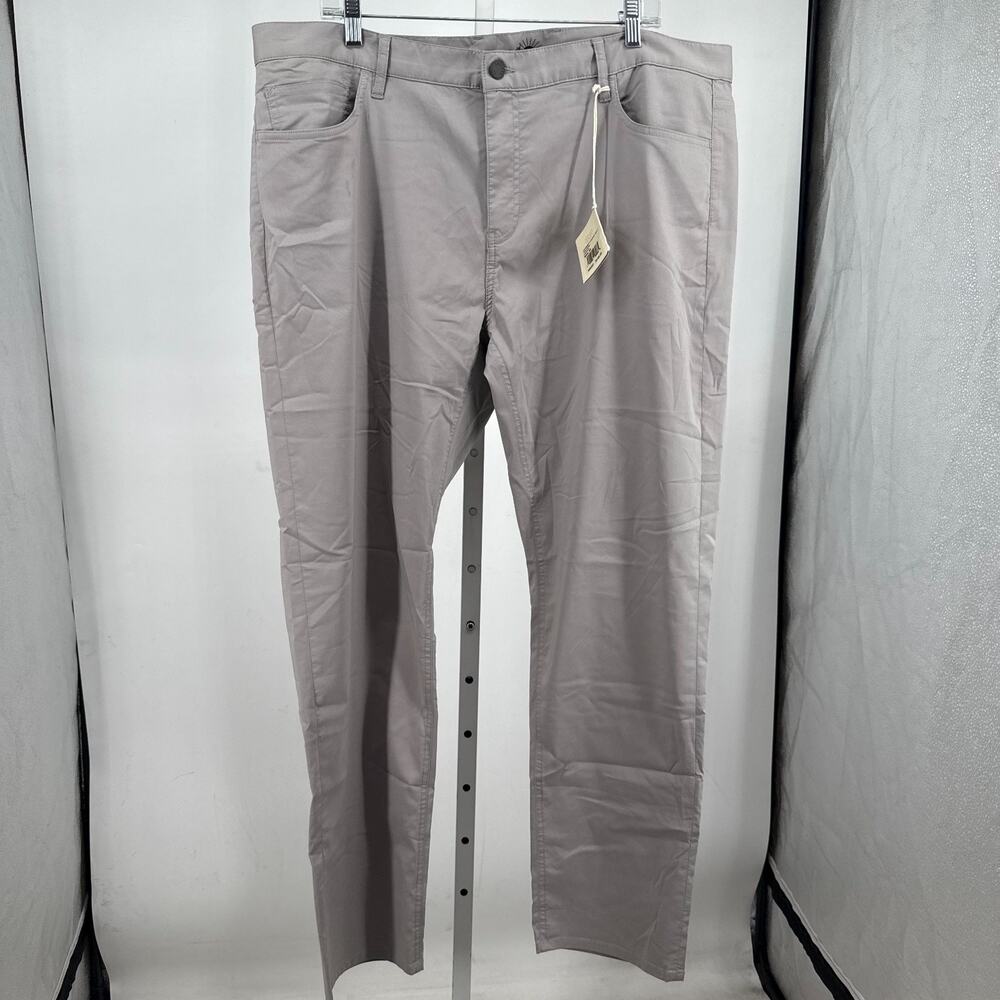 Faherty Movement 5 Pocket Pants Mens 40 Fossil Gray Chino Stretch Preppy NWT